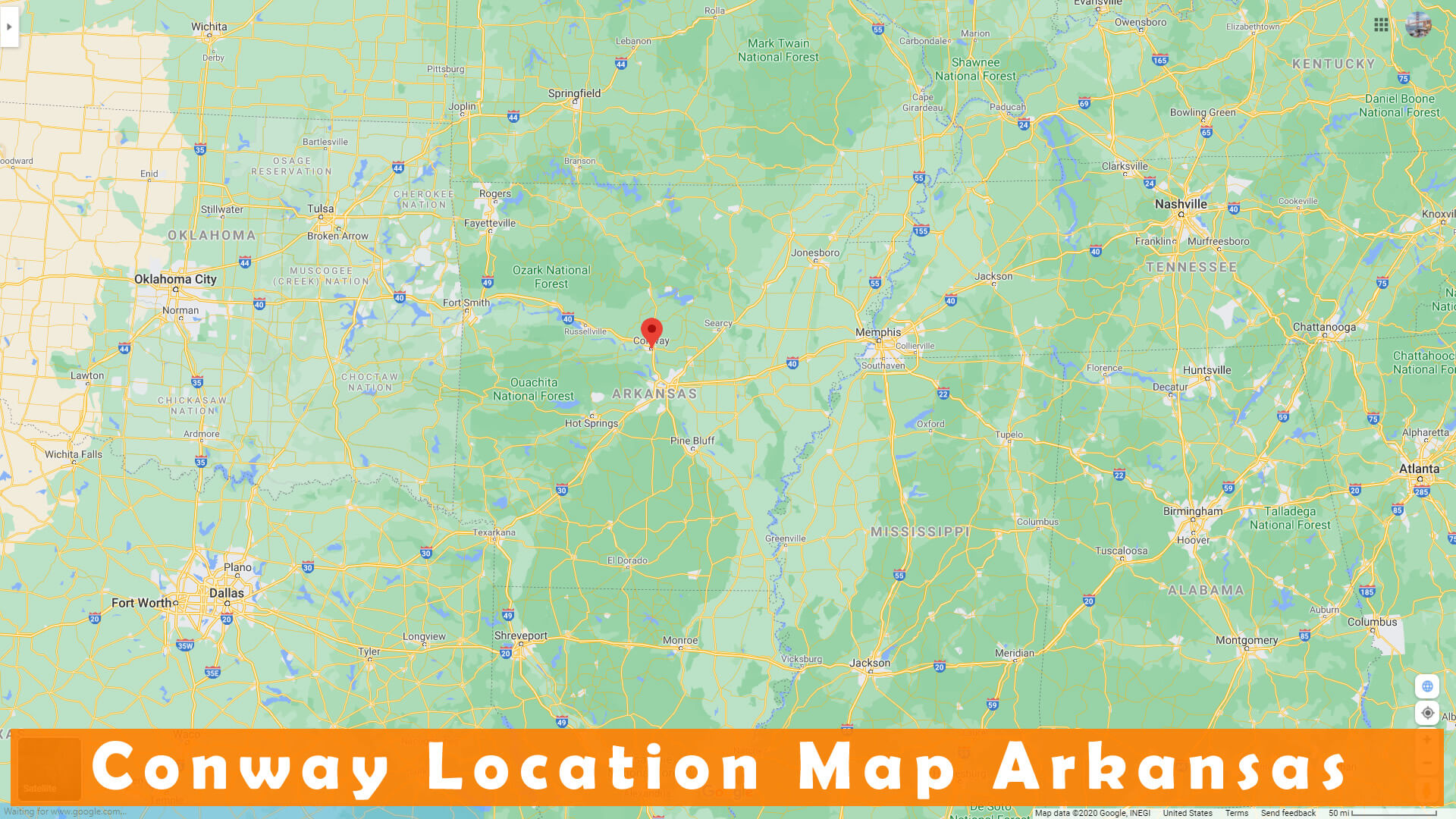 Conway Location Map Arkansas